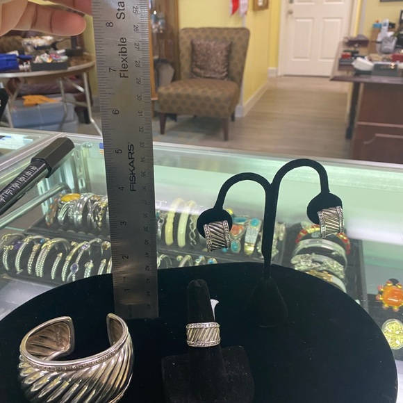 David Yurman Diamond & Sterling Silver Jewelry Set - Picture 7 of 9